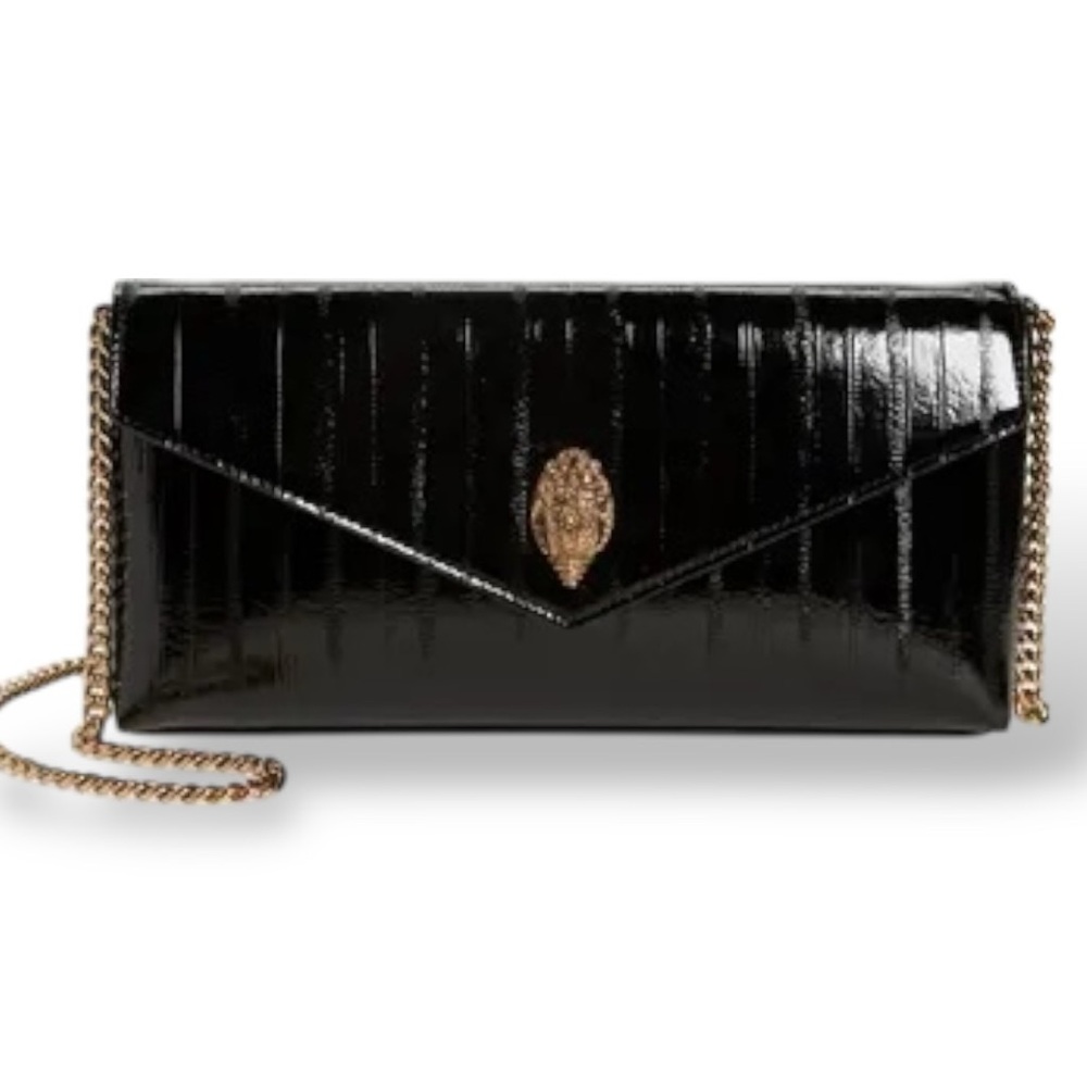 Kurt Geiger Shoreditch NWOT Black Patent Leather Clutch/Crossbody